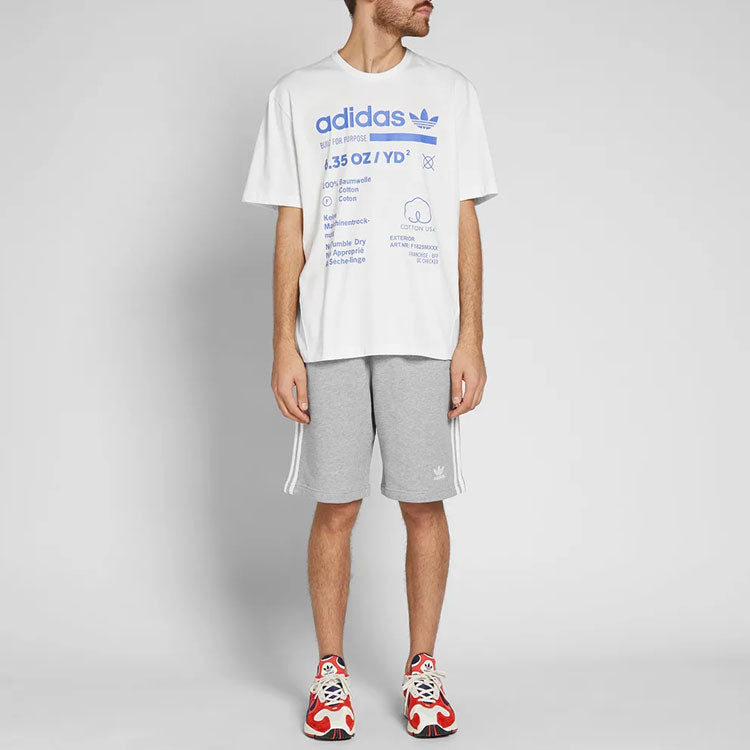 adidas originals Kaval Alphabet Printing Short Sleeve White DM1485