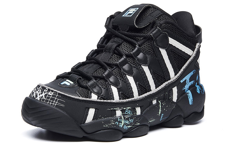 (WMNS) Fila Spaghetti VNTG GS Black/White/Blue T12W041204FBK