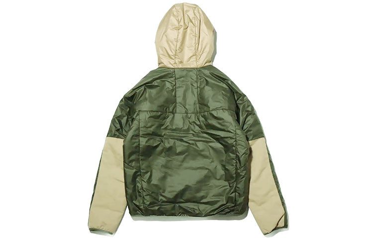 Men's Nike ACG Stay Warm Colorblock Half Zipper Storage Simple Hooded Padded Jacket Green CD7651-325
