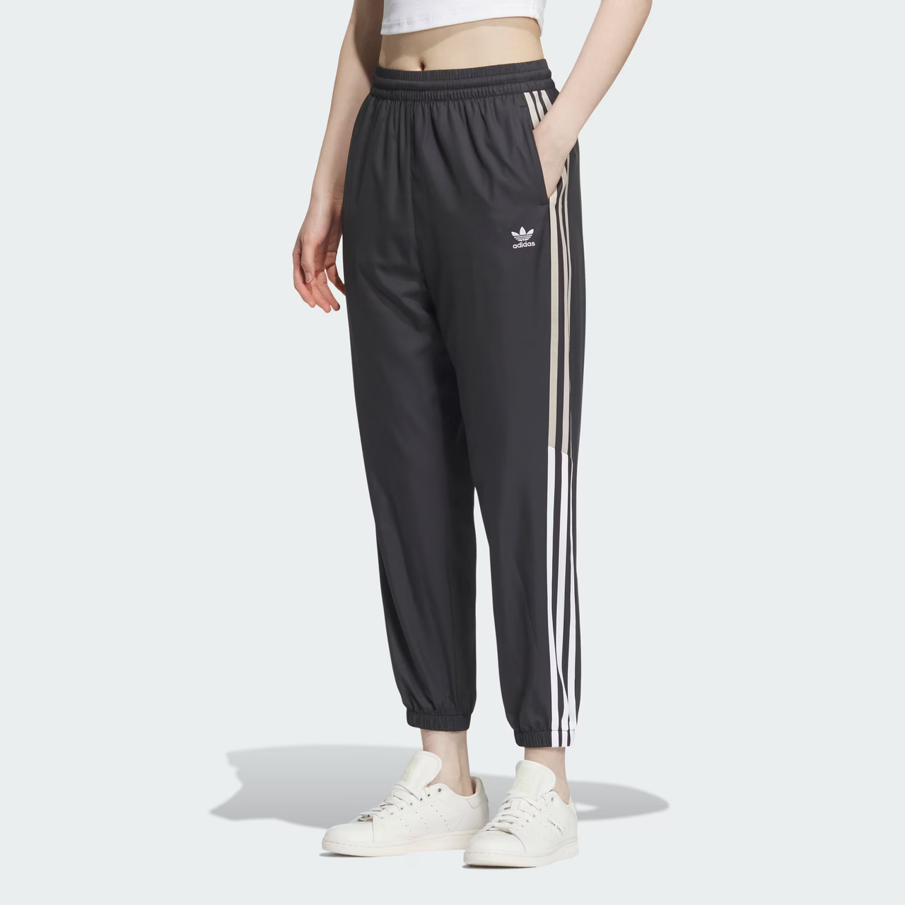 (WMNS) adidas originals Tape Woven Pants 'Black' IN1018