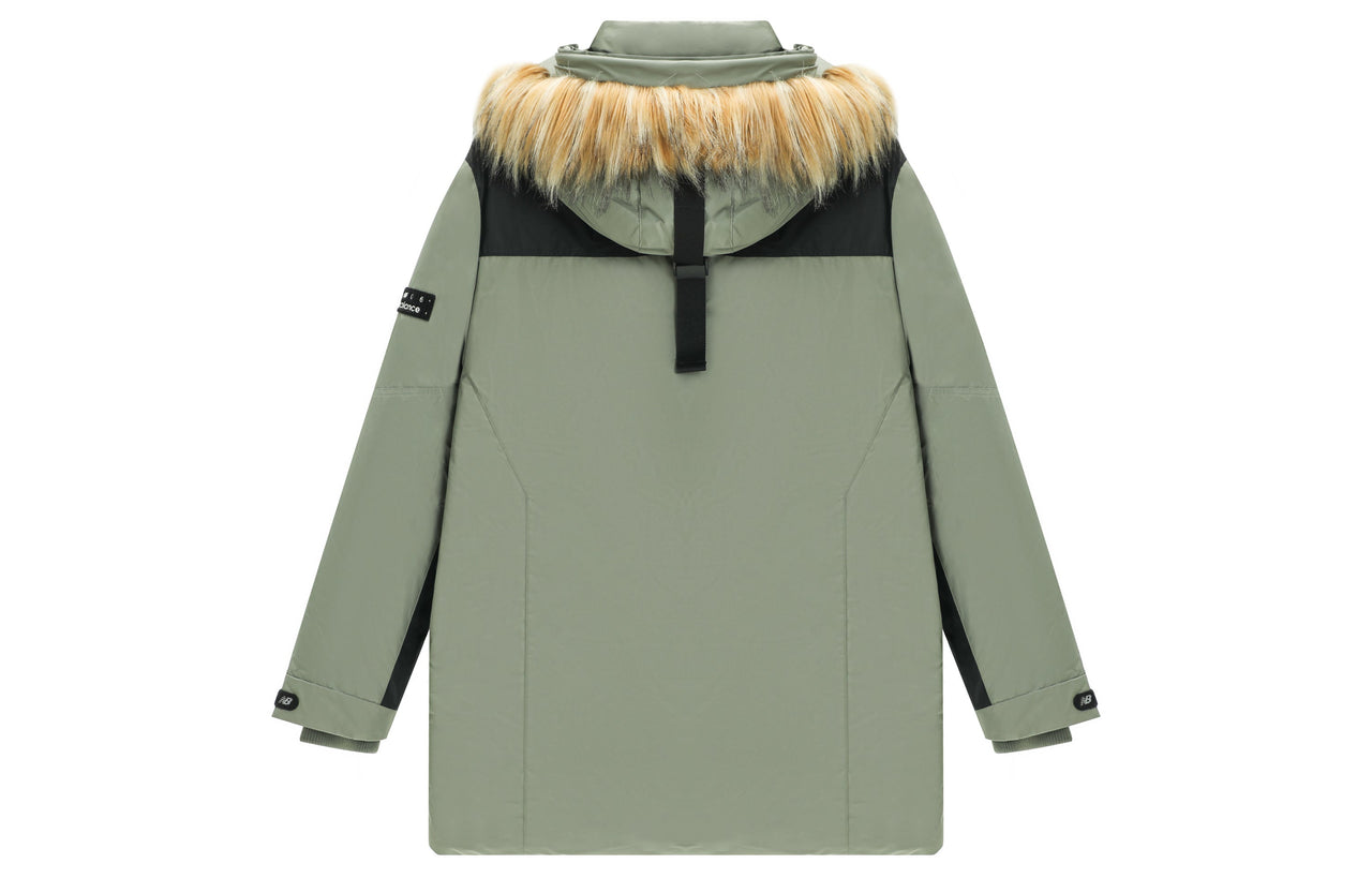 New Balance Logo Classic Down Jacket 'Green Black' AMJ14300-OLG