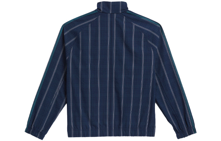 adidas originals Mw Tt Casual Stand Collar Plaid Athletics Sports Jacket Navy Blue GN3794
