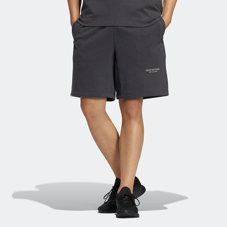 adidas Minimalistic Solid Color Alphabet Printing Casual Shorts Gray HZ7025