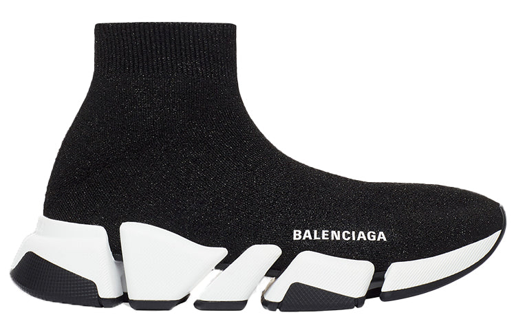 (WMNS) Balenciaga Speed 2.0 Sneakers 'Black Shiny Knit with White Sole Unit' 636833W2DC11091