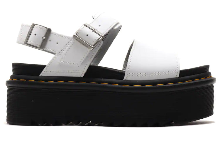 (WMNS) Dr. Martens Voss Leather Thick Bottom Sandals White 26725100