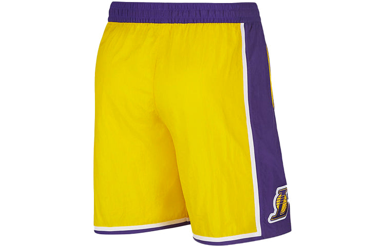 Nike Los Angeles Lakers Courtside Heritage Nba Lacing Sports Shorts Amarillo Yellow CV5603-728