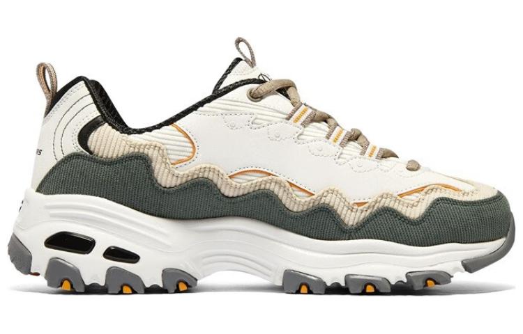(WMNS) Skechers D'Lites - Biggest Fan Shoes 'White Olive Green' 896273-OWGN