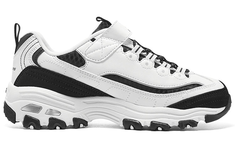 (GS) Skechers Dlites Chunky Shoes 'White Black' 319001L-WBK