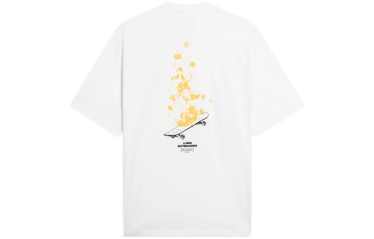 Li-Ning Skateboarding Graphic T-shirt 'White' AHST101-2