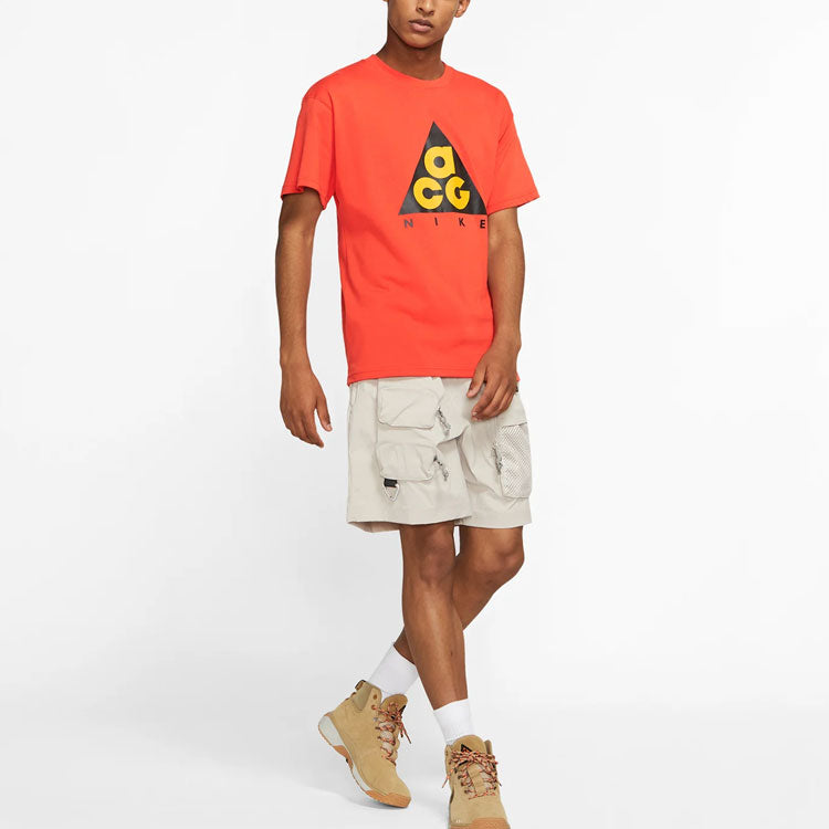 Men's Nike ACG Printing Short Sleeve Red T-Shirt CV1533-634