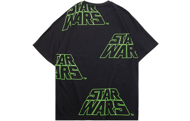 Li-Ning Star War Alphabet Printing Loose Short Sleeve 'Black' AHSQ265-1