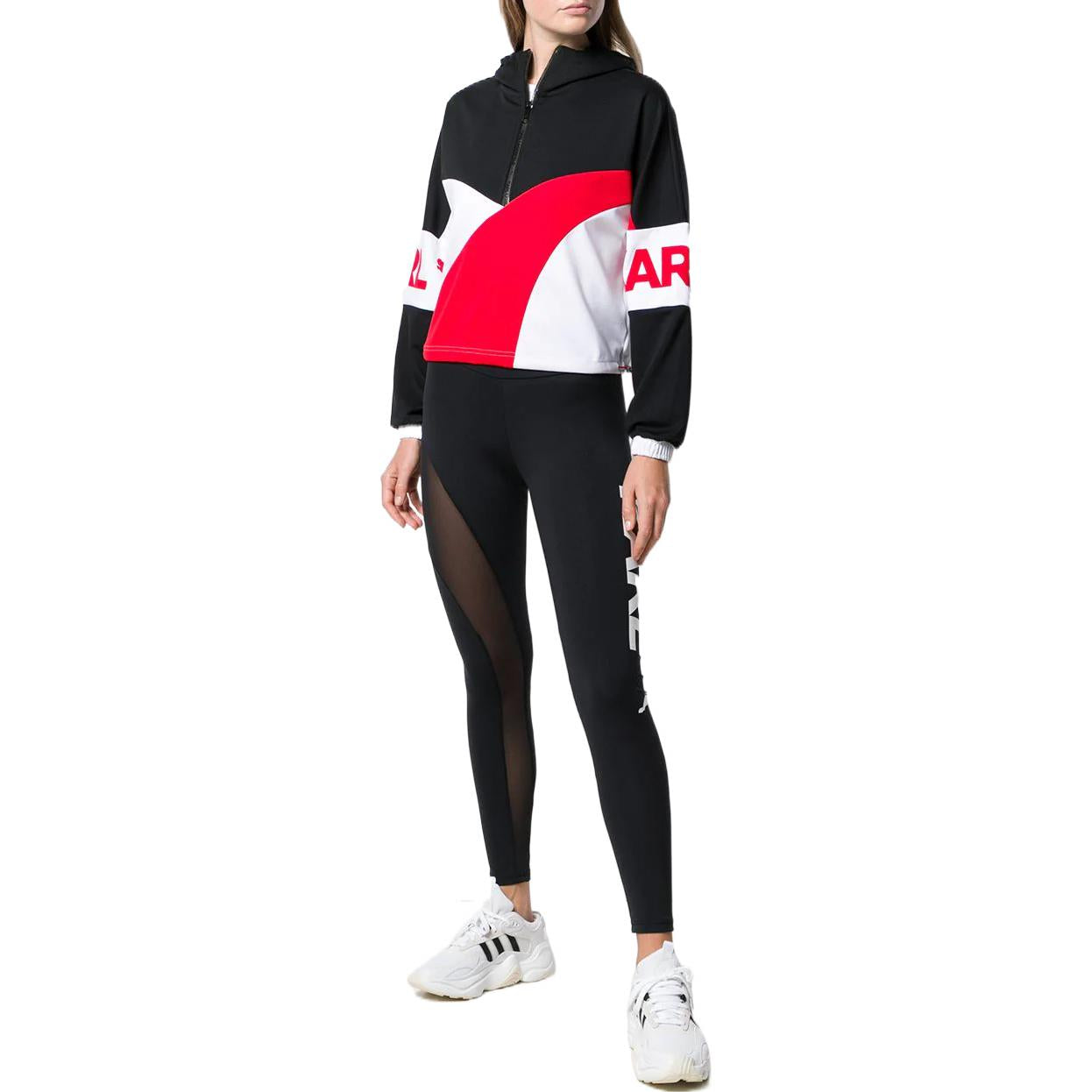 (WMNS) PUMA x Karl XTG Half-Zip Hoodie 'Black White Red' 595567-01