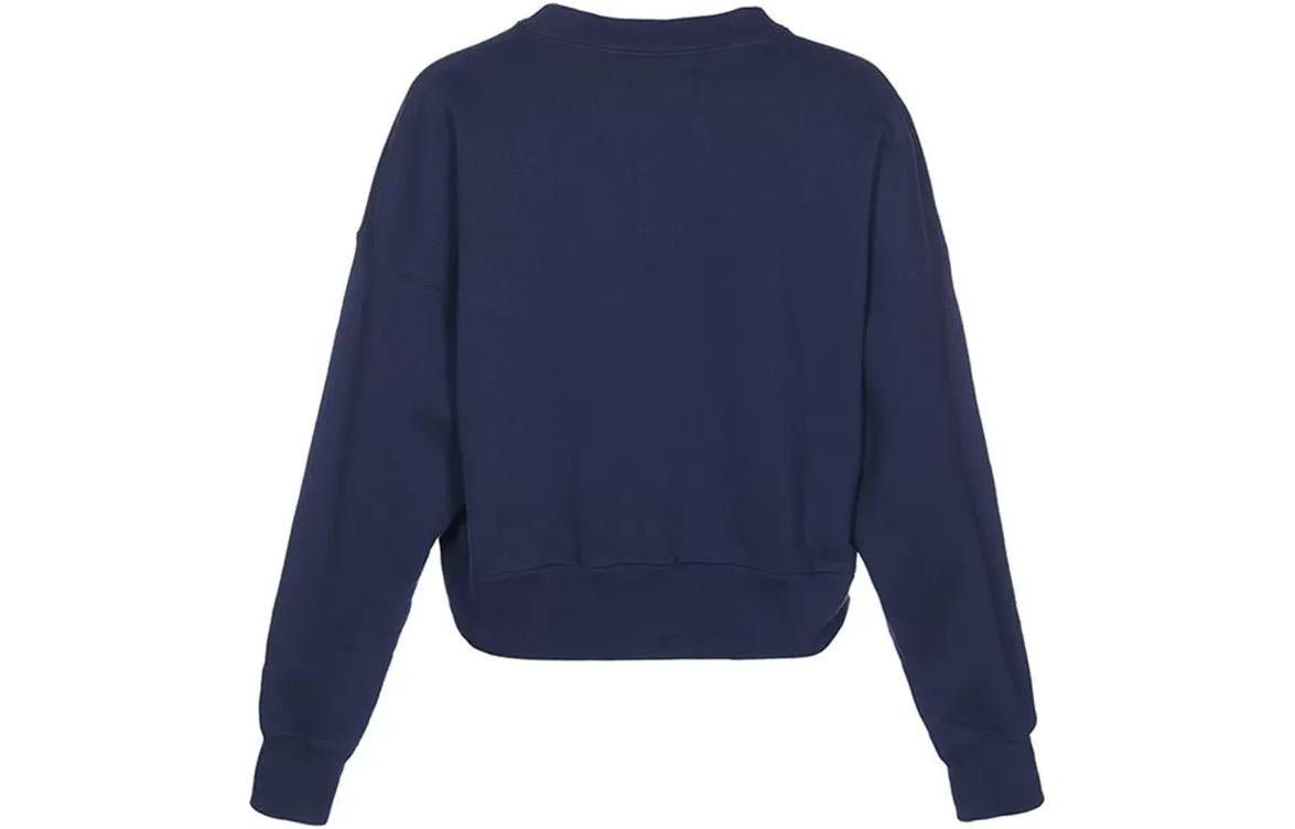 (WMNS) Jordan Solid Color Embroidered Round Neck Long Sleeves Hoodie Navy Blue DQ0864-410