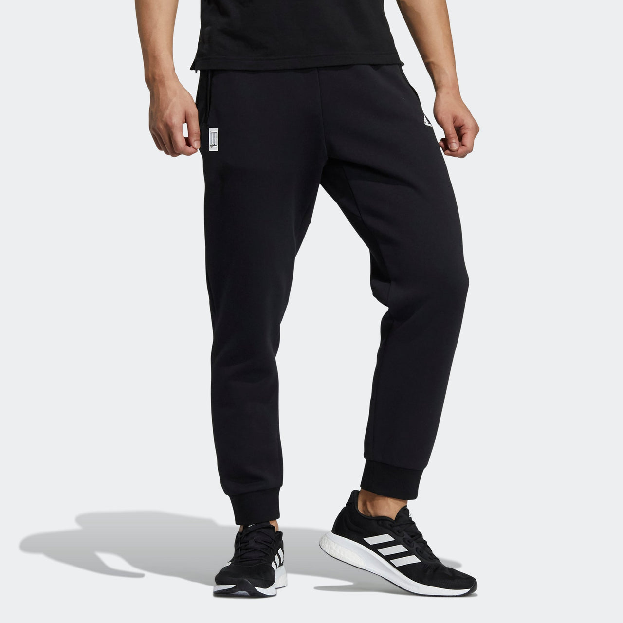 Men's adidas Wj Kn Reg Pnt Martial Arts Series Solid Color Running Sports Bundle Feet Long Pants/Trousers Black H39291