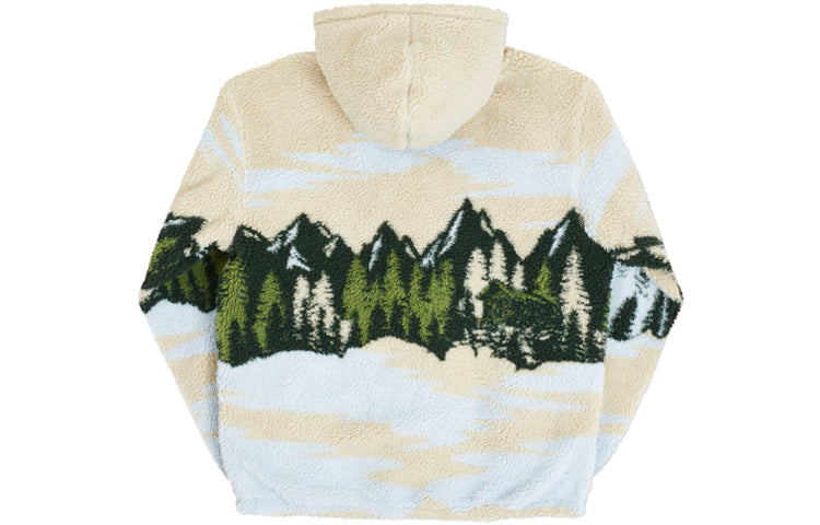 PALACE Unisex Hooded Fleece Printing Jacket White P19JK090