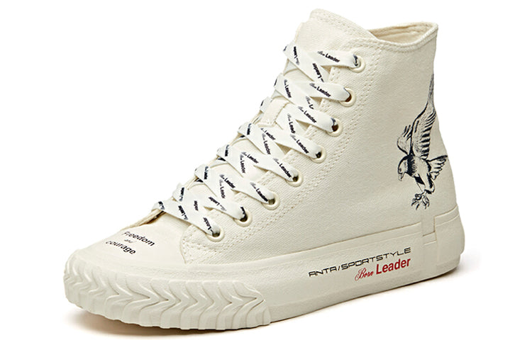 (WMNS) ANTA x Robert Geller Life Series Sneakers Canvas High 'Eagle White Black' 12948680-12