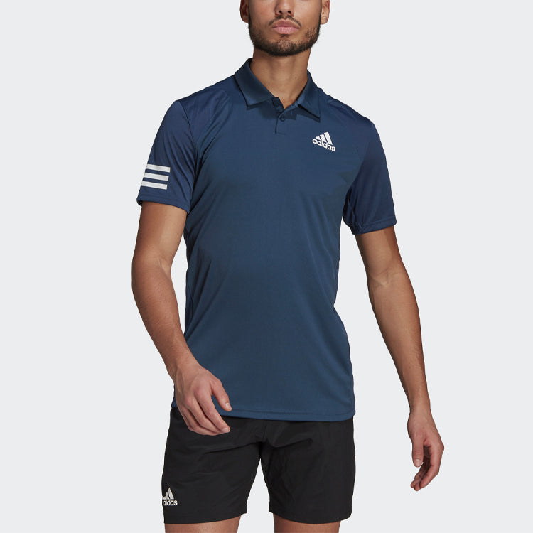 adidas Club 3str Tennis Casual Sports Short Sleeve Polo Shirt Navy Blue GL5458