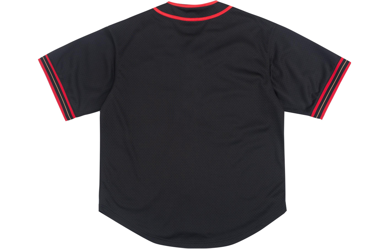 Mitchell & Ness Fashion Cotton Button Front Vintage Logo Philadelphia 76ers 'Black Red' MNJYFWMT2309006