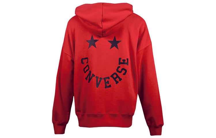 (WMNS) Converse Logo Knit hooded Drawstring Red 10020752-A02