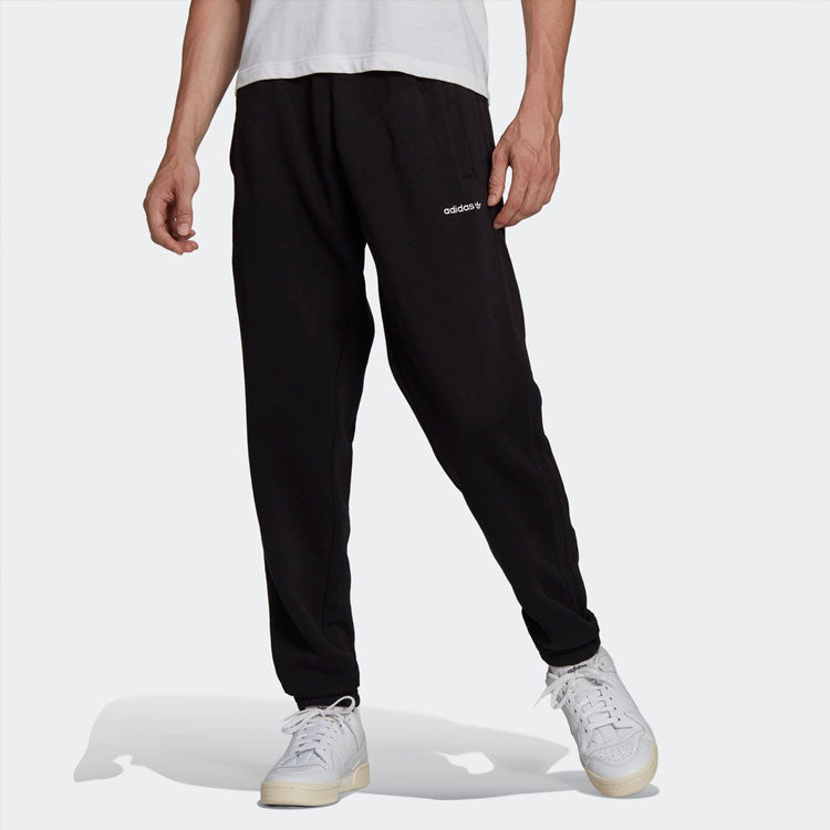 Men's adidas originals Solid Color Printing Sports Pants/Trousers/Joggers Black HC7132