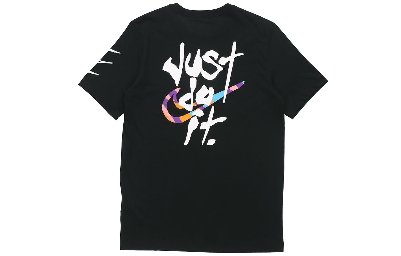 Nike Sportswear Print Casual Sports Short Sleeve Black DB6136-010