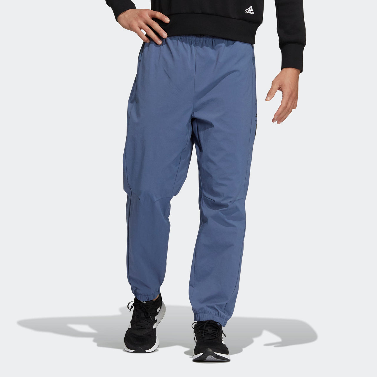 Men's adidas Wj Wv Pnt Martial Arts Series Woven Loose Bundle Feet Sports Pants/Trousers/Joggers Sky Blue HE5126
