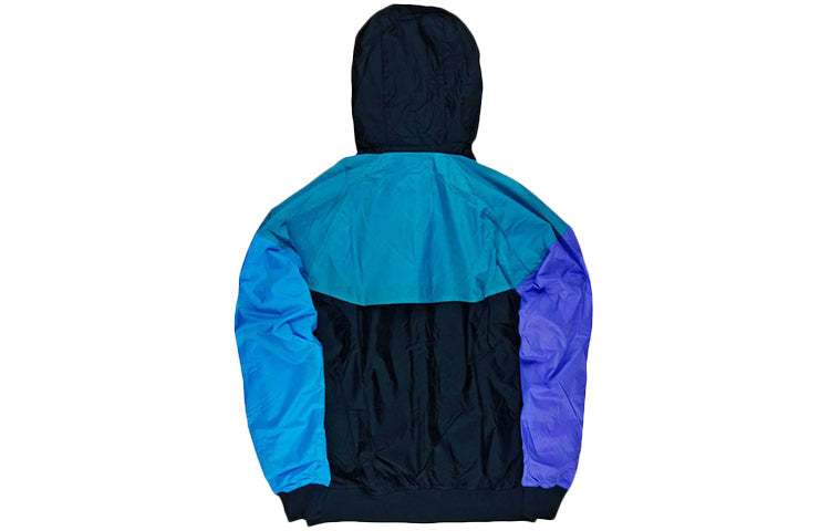Nike Colorblock Sports windbreaker Breathable Jacket Blue AR2192-012