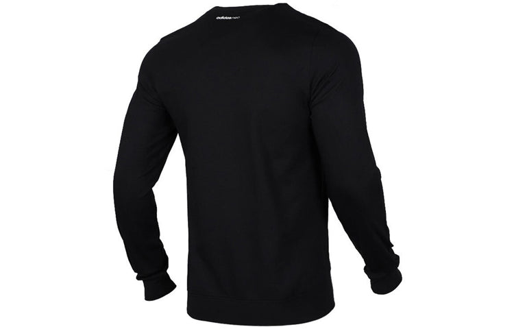 adidas neo Large Logo Printing Round Neck Pullover Black EI6273