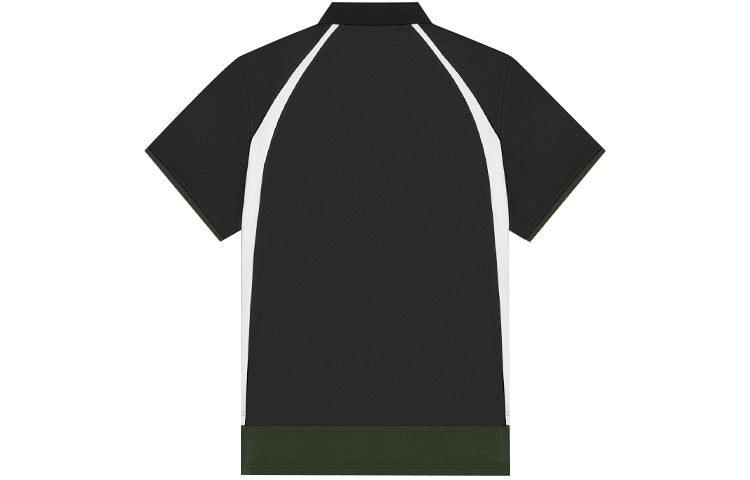 Men's Balenciaga FW21 Casual Double Layer Sports Short Sleeve Polo Shirt Black 661507TKVA51042