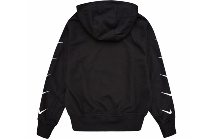(WMNS) Nike Knit Logo Sports Hoodie 'Black' CD9032-010