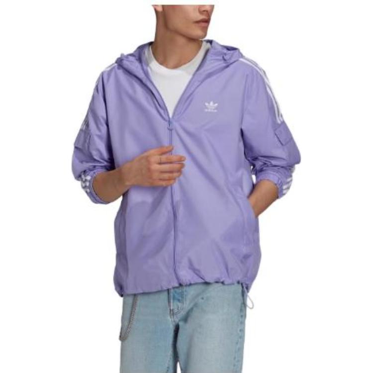 adidas Original Adicolor Classics 3-Stripes Fullzip Windbreaker Jacket 'Light Purple' GN3459