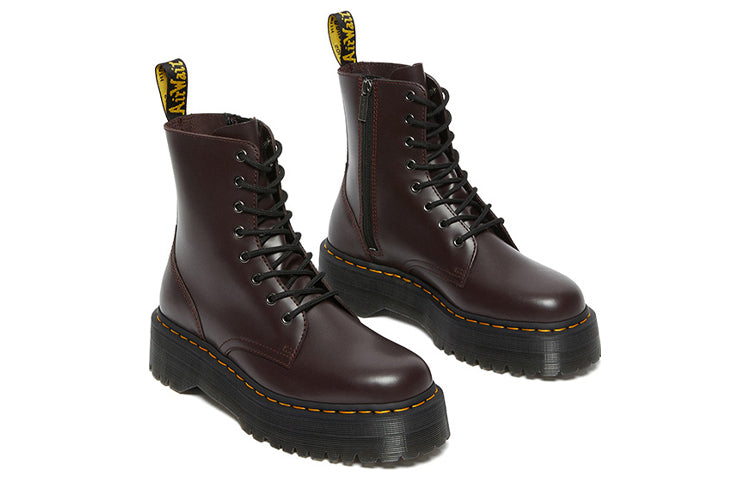 Dr. Martens Jadon Boot Smooth Leather Platforms 'Burgundy' 27311626