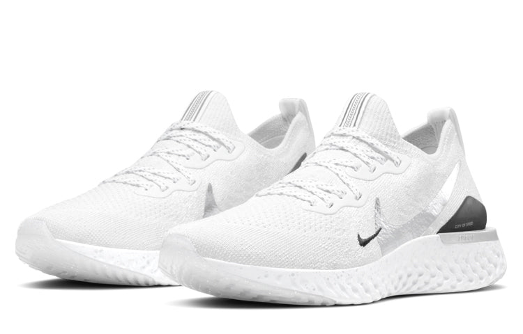 (WMNS) Nike Epic React Flyknit 2 'White Metallic Silver' CQ5411-140