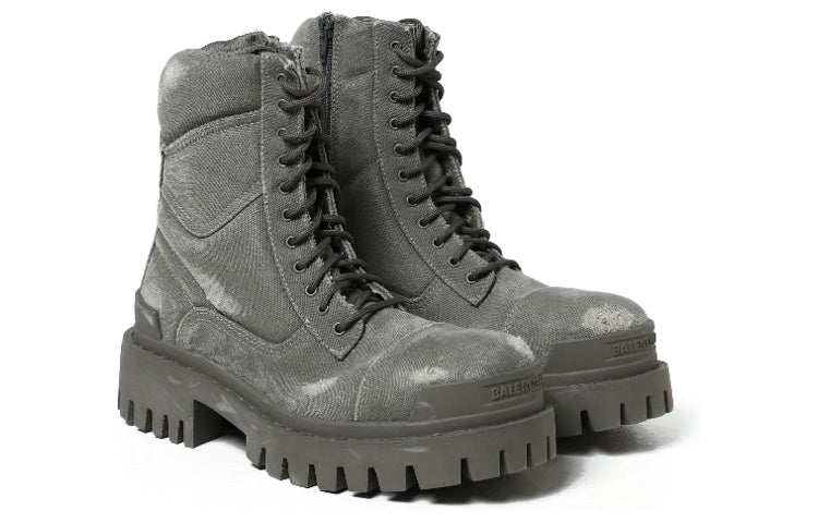 (WMNS) Balenciaga Combat Strike 20mm Boots 'Washed Grey Cotton' 694060W2H113300