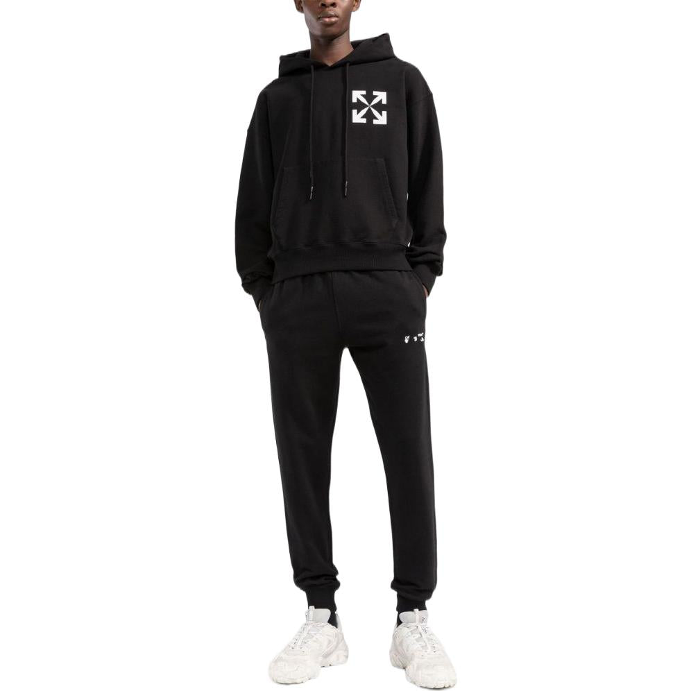 Off-White Arrows Logo-Print Cotton Hoodie 'Black' OMBB037C99FLE0081001