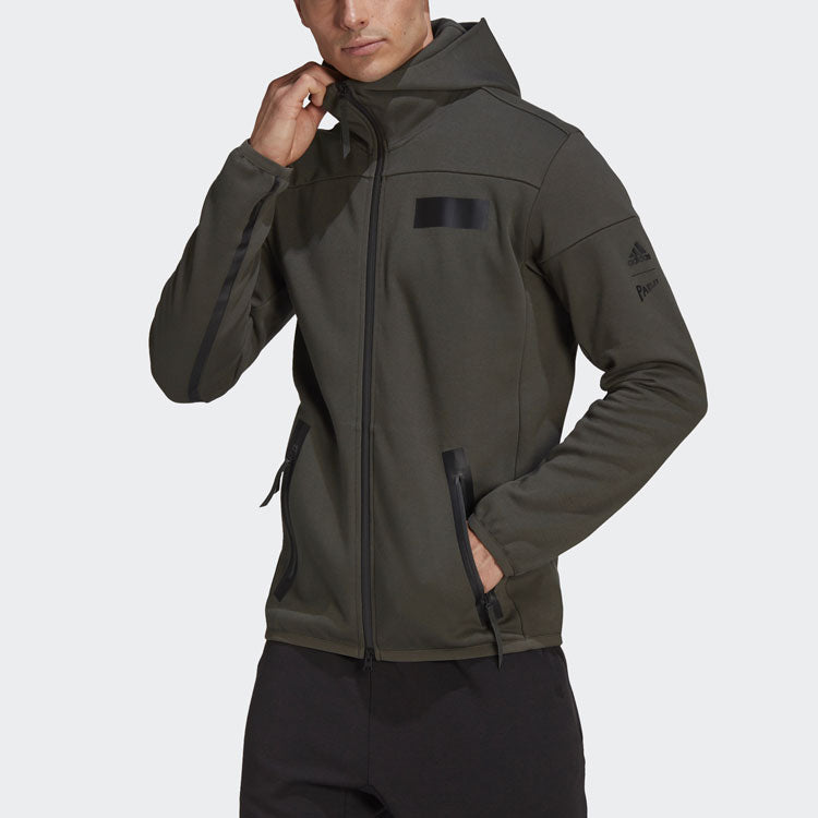 adidas M Hood Parley Sports Stylish Hooded Jacket Brown H31038