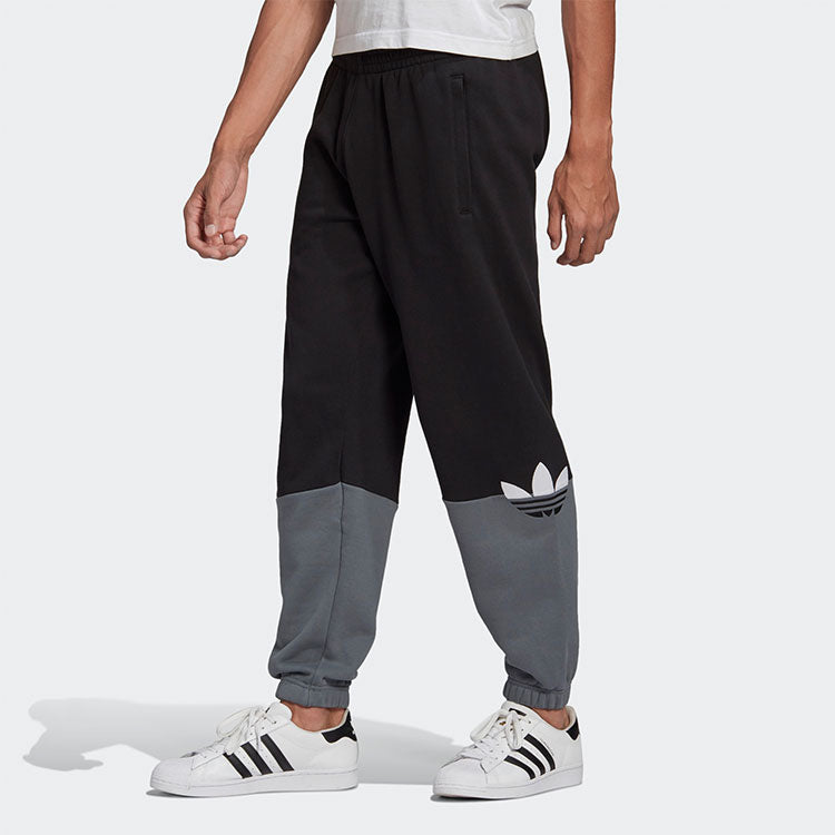 adidas originals logo Splicing Bundle Feet Sports Pants Black GN3445