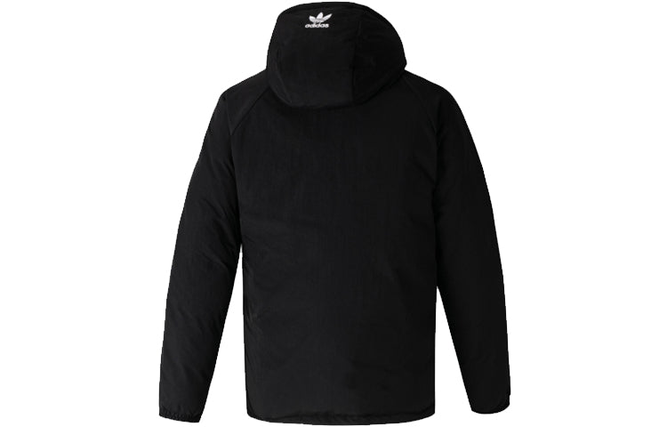 adidas originals Revsbl Jacket 2 Large logo Printing Reversible Sports Stay Warm hooded down Jacket Black Red GH8318