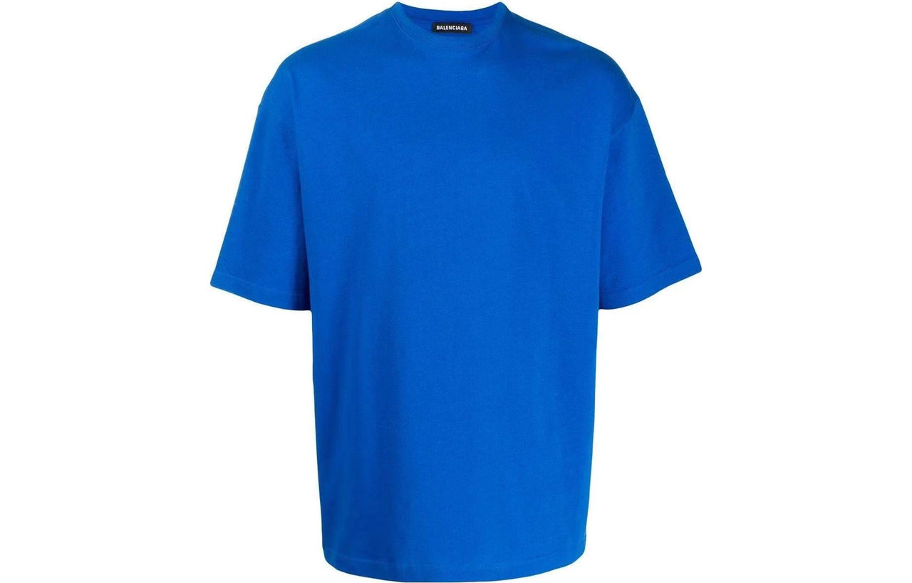 Balenciaga Back Print Logo Cotton T-Shirt 'Blue' 570805THV808077