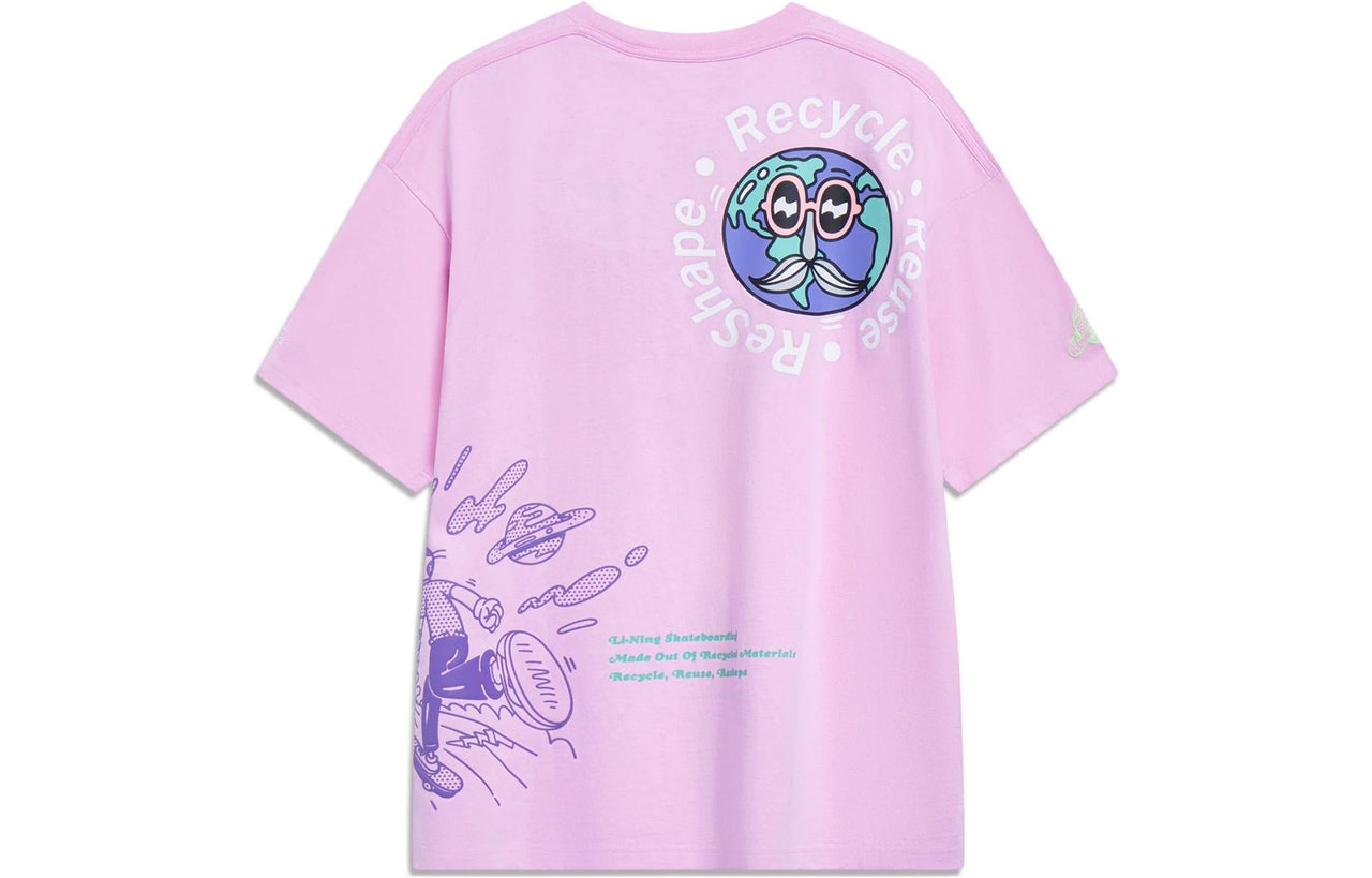 Li-Ning x Steven Harrington Cartoon Graphic T-shirt 'Pink' AHST075-2