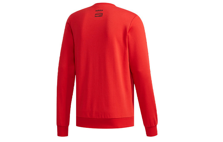 adidas neo x MARVEL Crossover logo Printing Casual Sports Pullover Round Neck Red EA0320