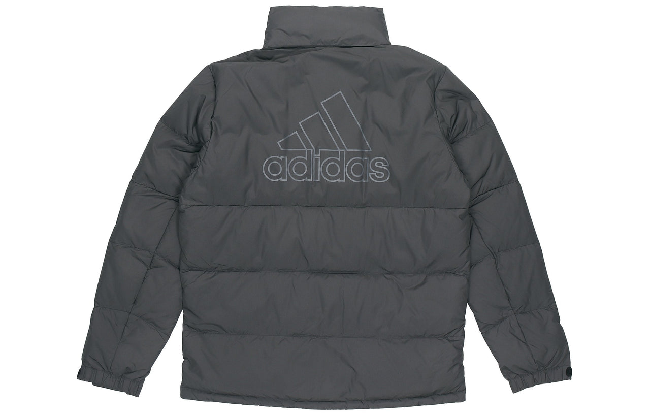 adidas Logo Print Casual Warm Sport Down Jacket Male Black GF0060
