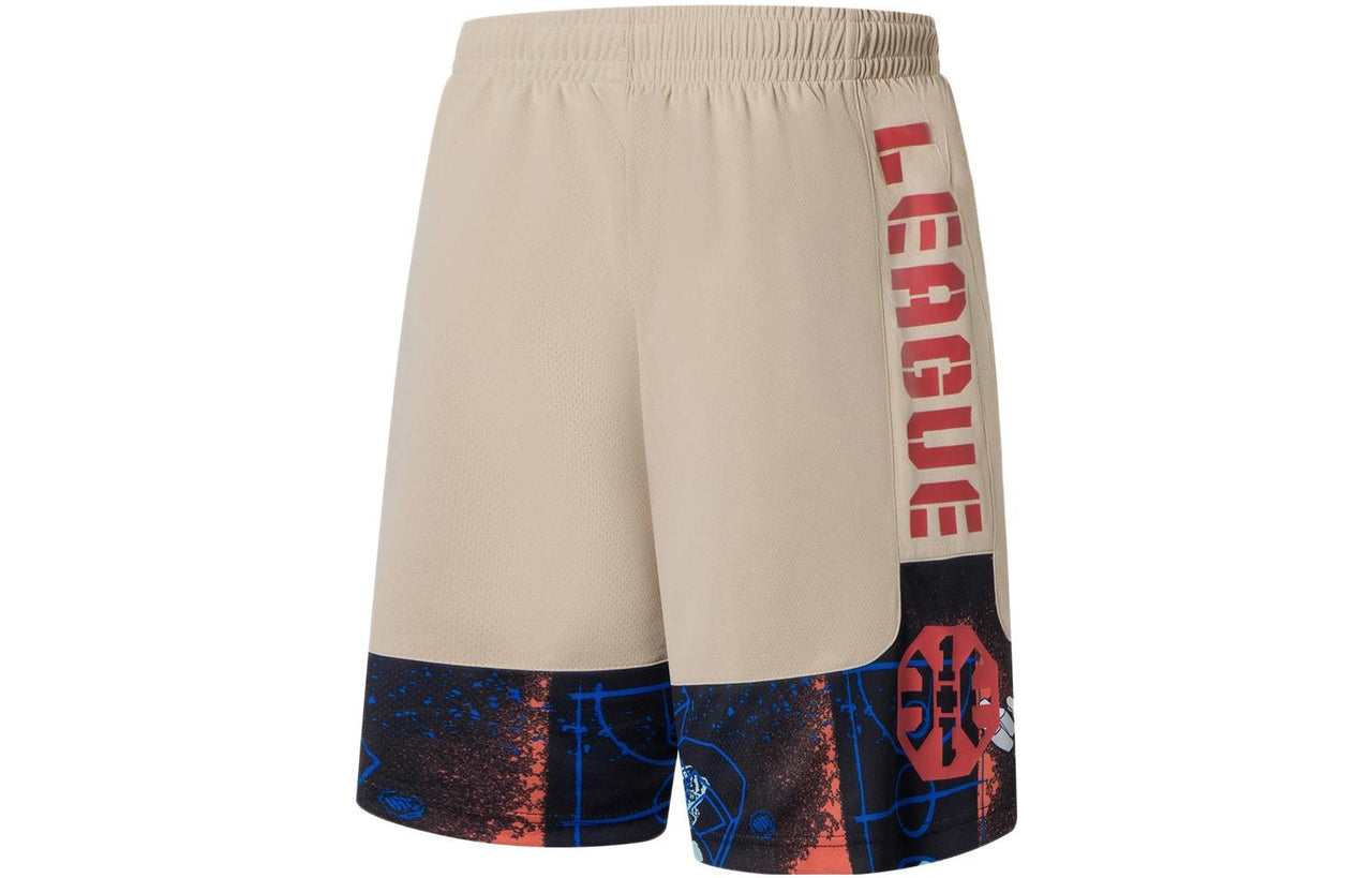 Li-Ning BadFive Graphic Basketball Shorts 'Beige' AAPS031-5