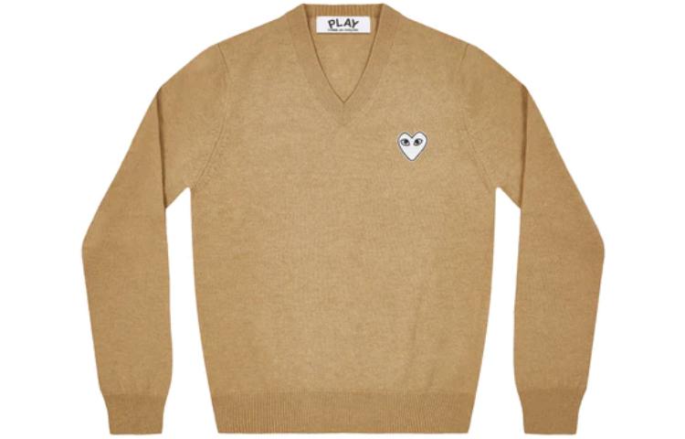 COMME des GARCONS PLAY V-Neck Pullover White Emblem 'Camel' AZ-N064-051-2