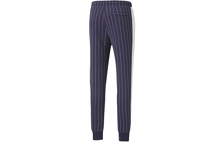 PUMA Pinstripe Casual Fleece Lined Long Pants Blue 530178-06