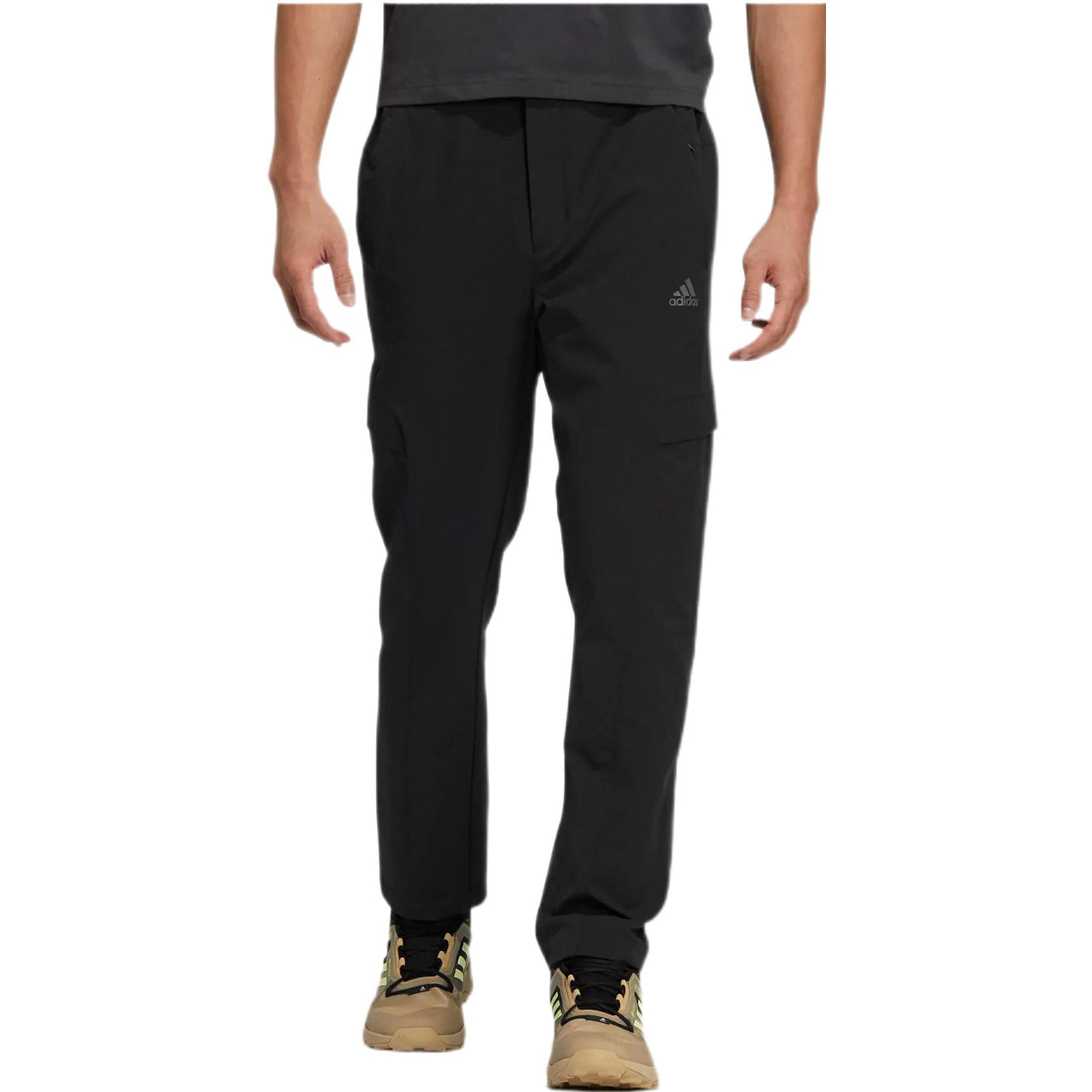 Men's adidas Solid Color Logo Printing Straight Sports Pants/Trousers/Joggers Black HE7379