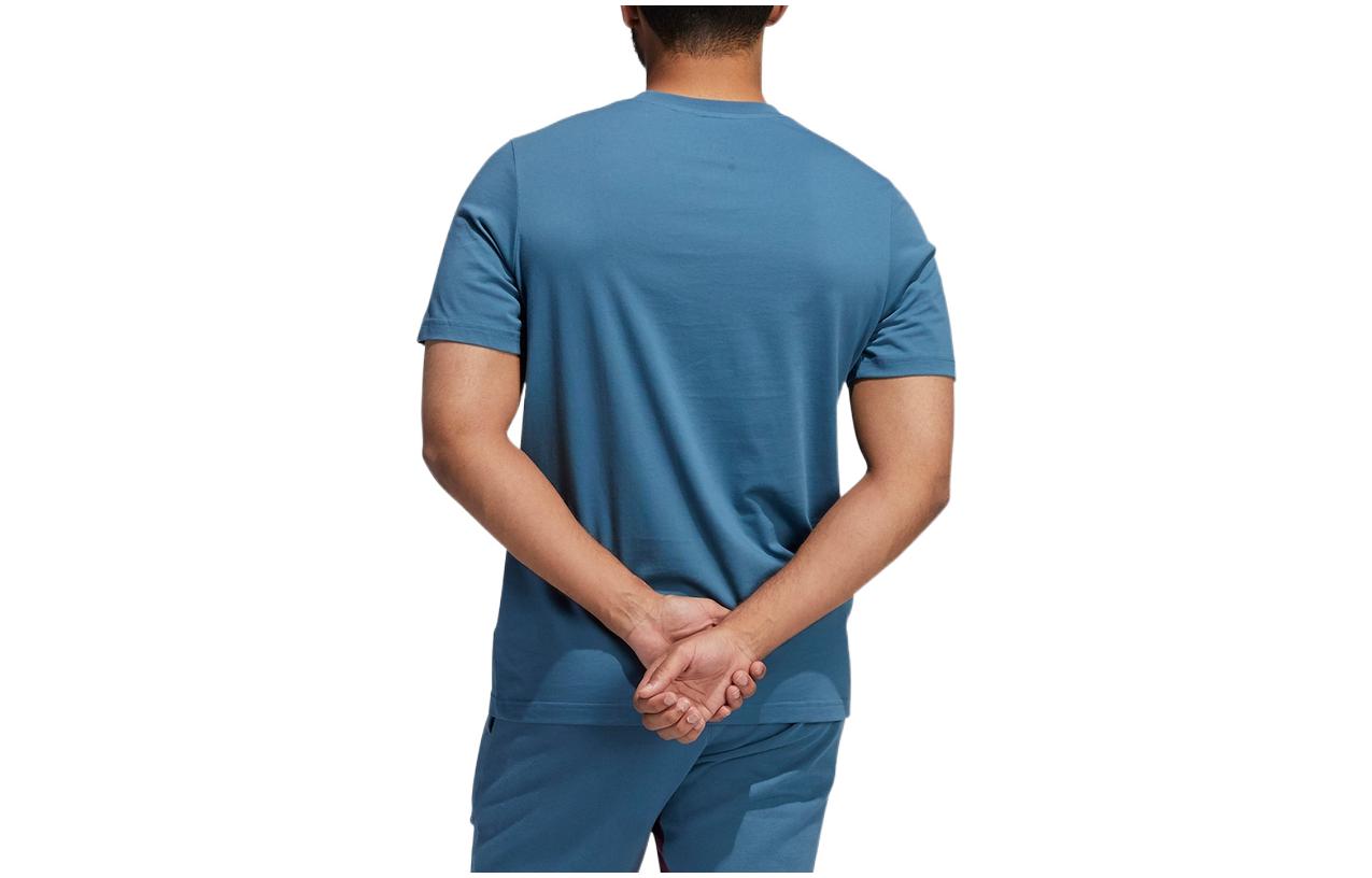 Men's adidas Alphabet Printing Round Neck Basketball Sports Short Sleeve Blue T-Shirt GS7243