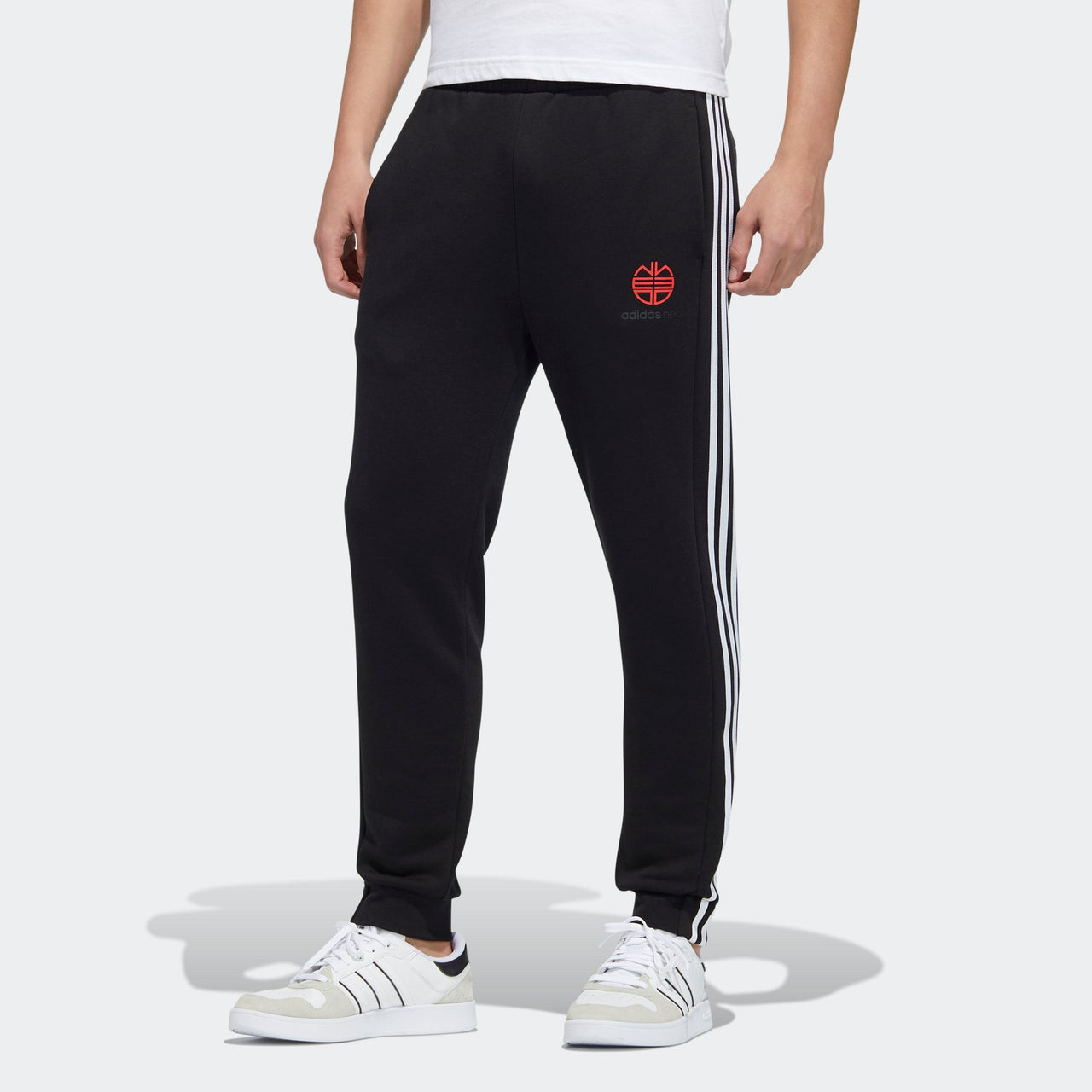 Men's adidas neo Ssfv1 Knit Tp Athletics Sports Fleece Lined Bundle Feet Long Pants/Trousers Black H52971