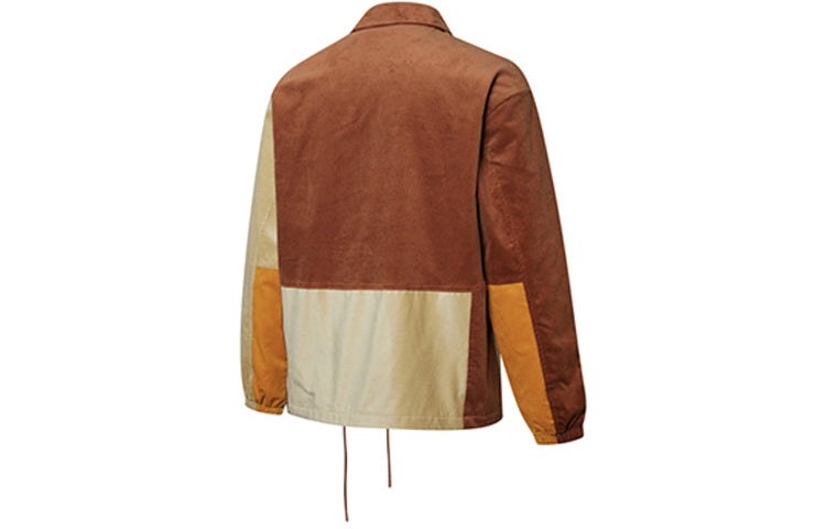 PUMA Cord Coach Jacket corduroy Splicing Woven logo Sports Coffee 534752-17