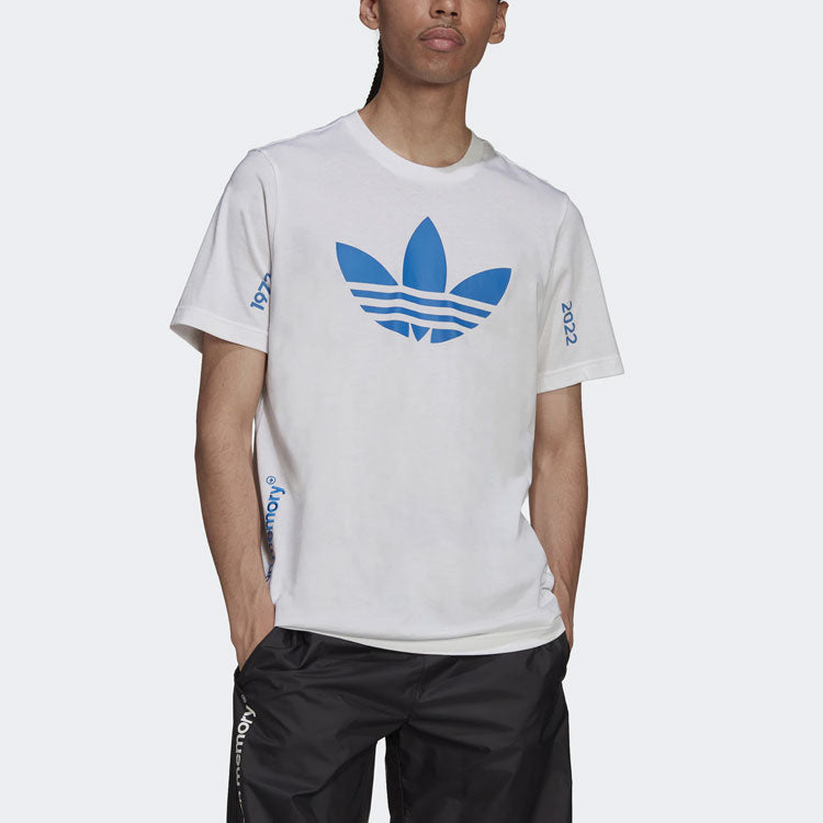 adidas originals Trefoil C Tee1 Printing Round Neck Short Sleeve White HC7167